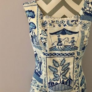 Vintage Maggie London China Print Sheath Dress